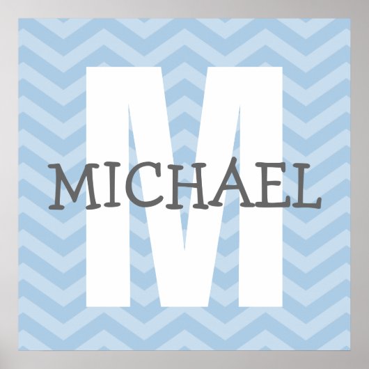 Chevron Monogram Child's Room Art Poster (Voorkant)