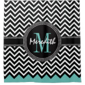 Chevron Monogram Classic Zee Green Douchegordijn (Voorkant)
