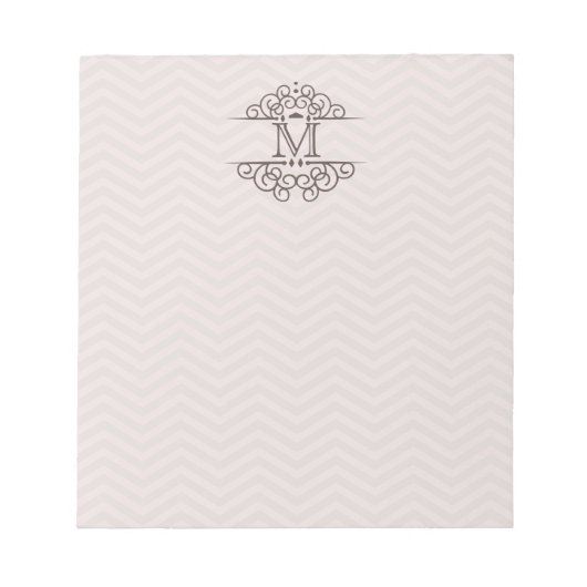 Chevron Monogram personaliseren om Notitieblok te  (Voorkant)