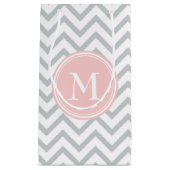 Chevron Monogram Pink en Gray Klein Cadeauzakje (Voorkant)