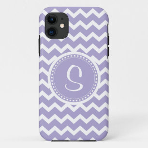Chevron Monogram Retro Paars en White Case-Mate iPhone Case