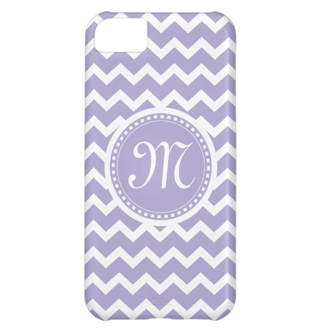 Chevron Monogram Retro Paars en White Case-Mate iPhone Case (Achterkant)