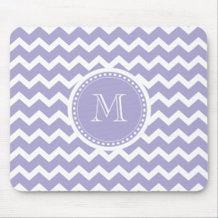 Chevron Monogram Retro Paars en White Muismat