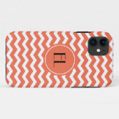 Chevron Monogram Tangerine/Oranje iPhone case (Achterkant (horizontaal))