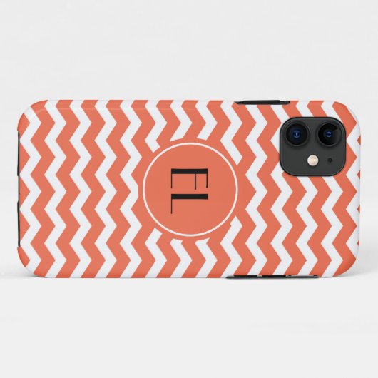 Chevron Monogram Tangerine/Oranje iPhone case (Achterkant (horizontaal))
