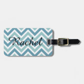 Chevron Monogrammed Label Bagagelabel (Voorkant horizontaal)