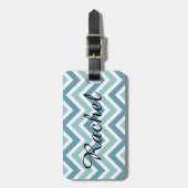 Chevron Monogrammed Label Bagagelabel (Voorkant verticaal)