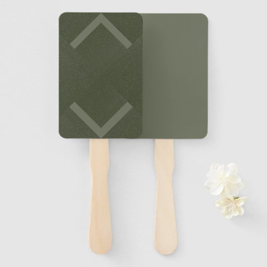 Chevron Moss Green Custom Hand Fans Handwaaier (Voorkant en achterkant)