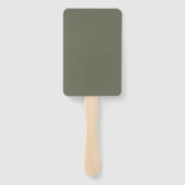 Chevron Moss Green Custom Hand Fans Handwaaier (Achterkant)