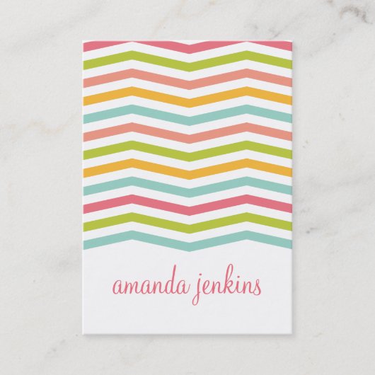 Chevron Multi-Color Calling Card Contactkaartje (Voorkant)