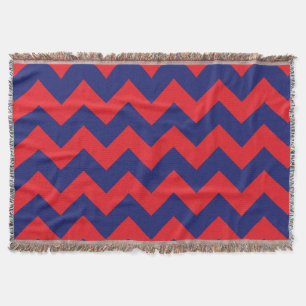 Chevron   Navy blauw & rood   Willekeurig type/wil Deken