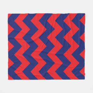 Chevron   Navy blauw & rood   Willekeurig type/wil Fleece Deken