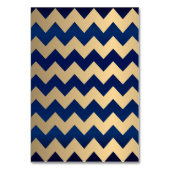 Chevron Navy Blue & Gold Confetti Stippen Place Ca Kaart (Achterkant)