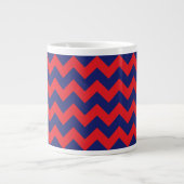 Chevron (Navy Blue & Red) Elke maat  Grote Koffiekop (Voorkant)