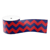 Chevron (Navy Blue & Red) Grosgrain lint (Spoel)