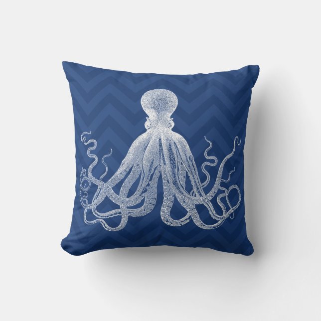 Chevron Octopus Kussen (Voorkant)
