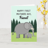 Chevron Olifant Moeder Kaart (Gele Bloem)