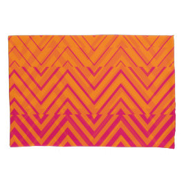 Chevron Ombre Stencil | oranje warm roze Kussensloop