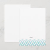 Chevron opvouwbare plaatskaartjes - Aqua Kaart (Voorkant / Achterkant)