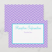 Chevron Paars Blauwgroen Blauw Bat Mitzvah Recepti Informatiekaartje (Voorkant / Achterkant)