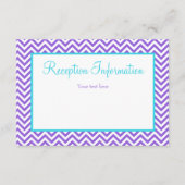 Chevron Paars Blauwgroen Blauw Bat Mitzvah Recepti Informatiekaartje (Voorkant)