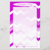 Chevron Paars & White Stationery for Handwriting (Voorkant)