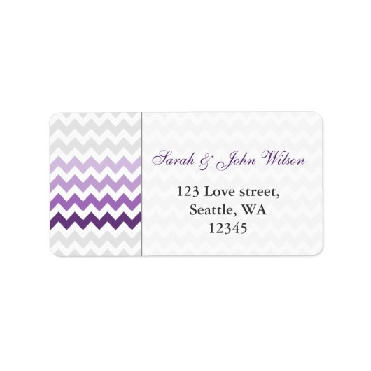 chevron paarse Ombre-label retouradres Etiket (Voorkant)