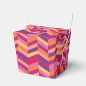 Chevron paarse oranje rode sample geschenkdoos bedankdoosjes (Voorkant Zijde)