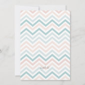 Chevron Pastel Baby shower Uitnodiging (Achterkant)