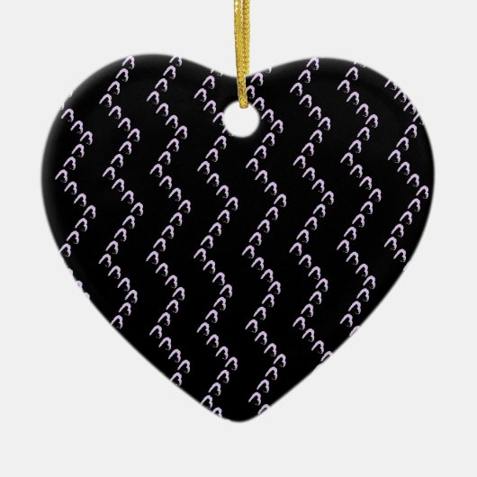 Chevron Pastel Paarse Hart Nero Noctis Ornament (Voorkant)
