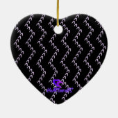 Chevron Pastel Paarse Hart Nero Noctis Ornament (Achterkant)