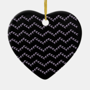 Chevron pastel Paarse harten Nero keramische Ornam Keramisch Ornament