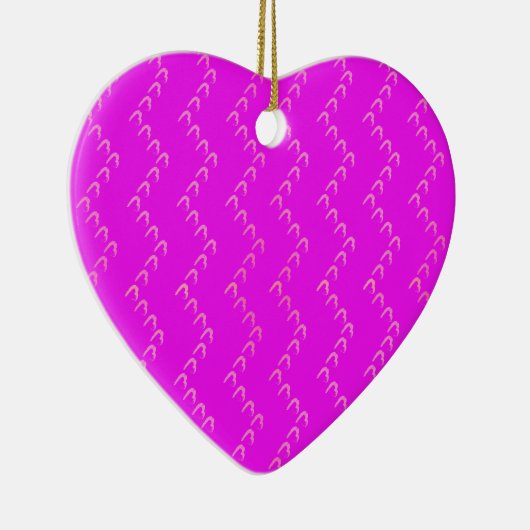 Chevron Pastel Roze Harten Fuchsia Ornament (Rechts)