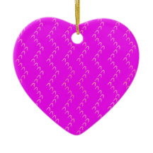 Chevron Pastel Roze Harten Fuchsia Ornament