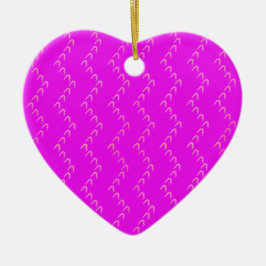 Chevron Pastel Roze Harten Fuchsia Ornament