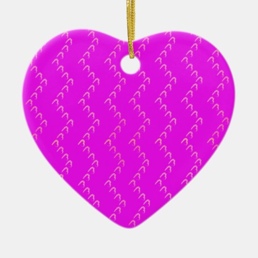 Chevron Pastel Roze Harten Fuchsia Ornament (Voorkant)
