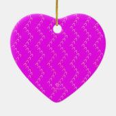 Chevron Pastel Roze Harten Fuchsia Ornament (Achterkant)