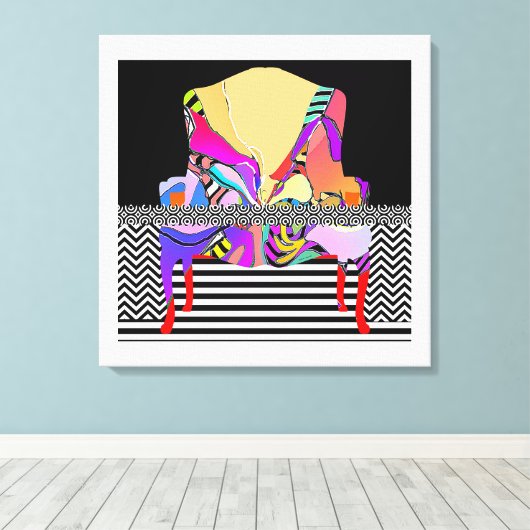 Chevron + Patronen Canvas Afdruk (Insitu (Houten vloer))