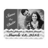 Chevron Patroon Bewaar de datum Bruiloft Magneet (Horizontaal)