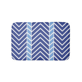Chevron Patroon Blauw Badmat