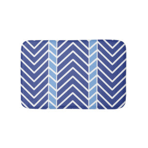 Chevron Patroon Blauw Badmat
