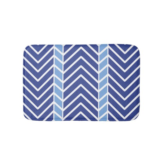 Chevron Patroon Blauw Badmat (Voorkant)