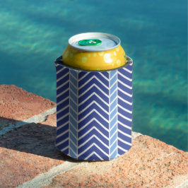 Chevron Patroon Blauw Blikjeskoeler