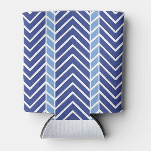 Chevron Patroon Blauw Blikjeskoeler (Voorkant)