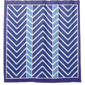 Chevron Patroon Blauw Douchegordijn (Voorkant)