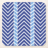 Chevron Patroon Blauw Kartonnen Onderzetters (Voorkant)