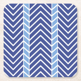 Chevron Patroon Blauw Kartonnen Onderzetters