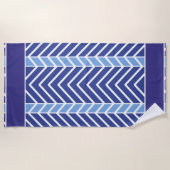 Chevron Patroon Blauw Strandlaken (Voorkant)