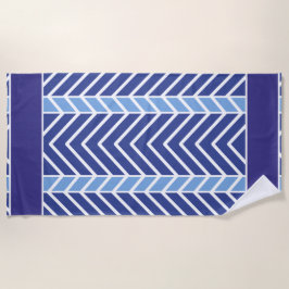 Chevron Patroon Blauw Strandlaken
