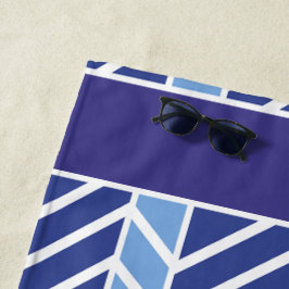 Chevron Patroon Blauw Strandlaken